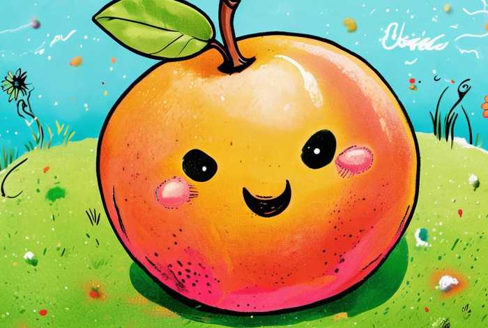 儿童桃子画、画一个桃子儿童画的桃子