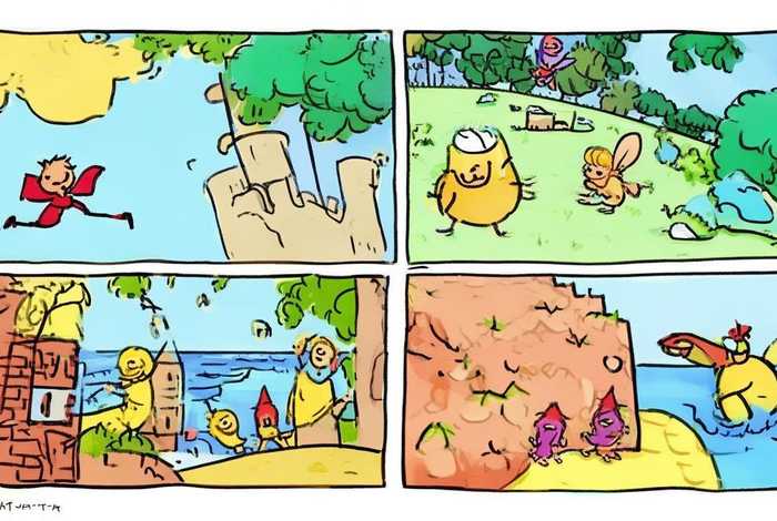 儿童故事简笔画四格连环画 幼儿故事四格连环画简笔画