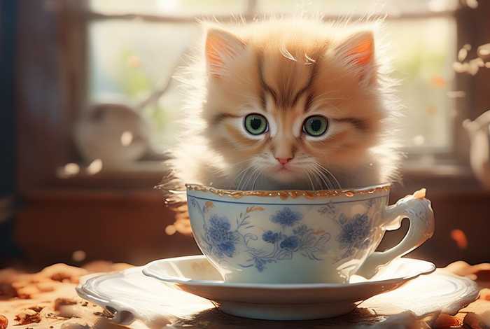 儿童故事 咖啡杯里的小猫原文；咖啡杯里的小猫咪图片