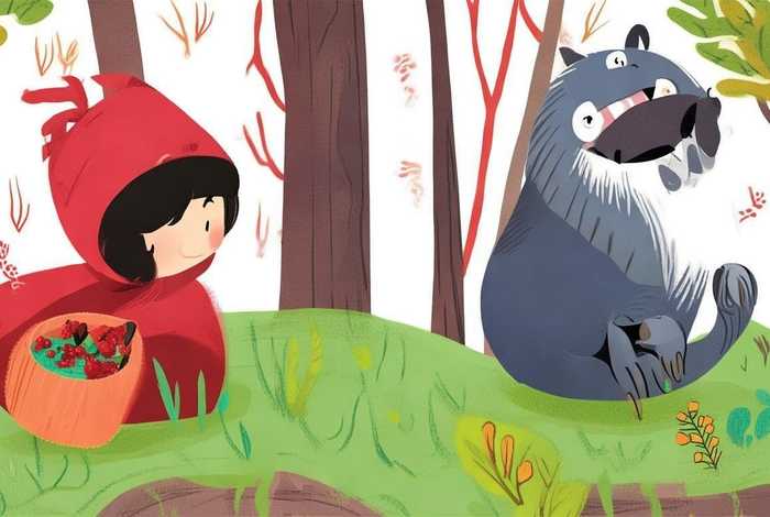 儿童故事小红帽和大灰狼的故事，小红帽和大灰狼的故事幼儿版