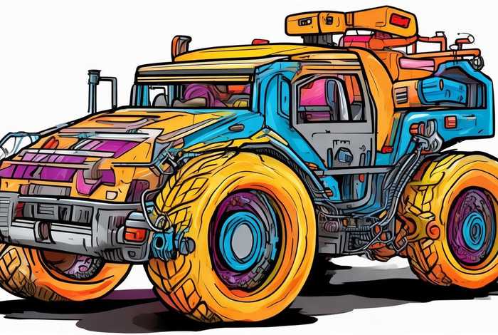 儿童工程车涂色画打印大图；儿童工程车涂色画打印大图怎么画