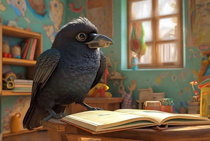 儿童故事乌鸦也能当侦探，乌鸦听故事