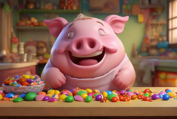 儿童故事爱吃糖果的小孩，讲故事爱吃糖果的小猪