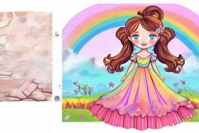 4 6岁儿童简笔画涂色公主；3-6岁儿童简笔画公主