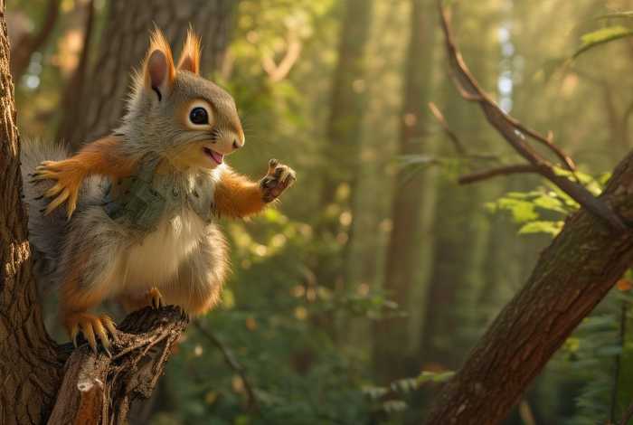 儿童睡前故事小松鼠爬树（小松鼠教爬树故事）