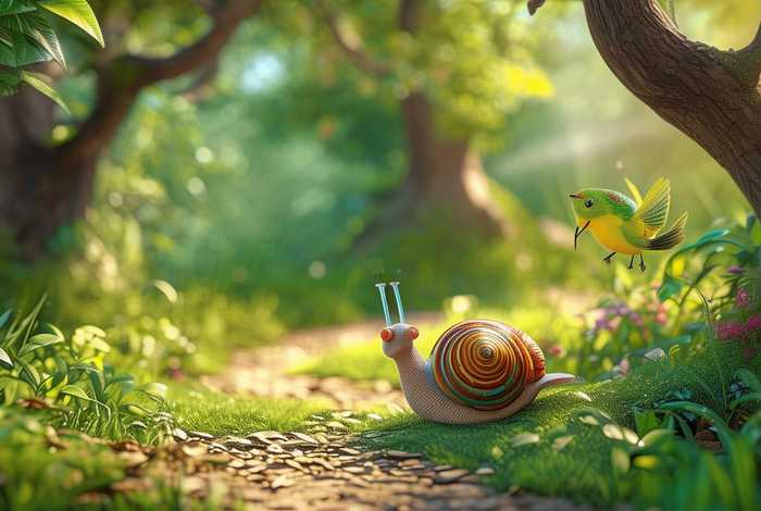 儿童故事蜗牛与黄鹂鸟；幼儿故事蜗牛与黄鹂鸟