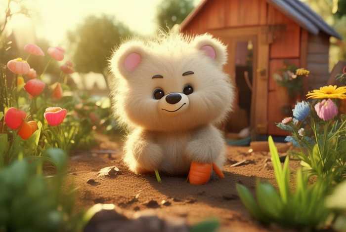 儿童睡前故事傻小熊种萝卜，傻小熊种萝卜故事视频