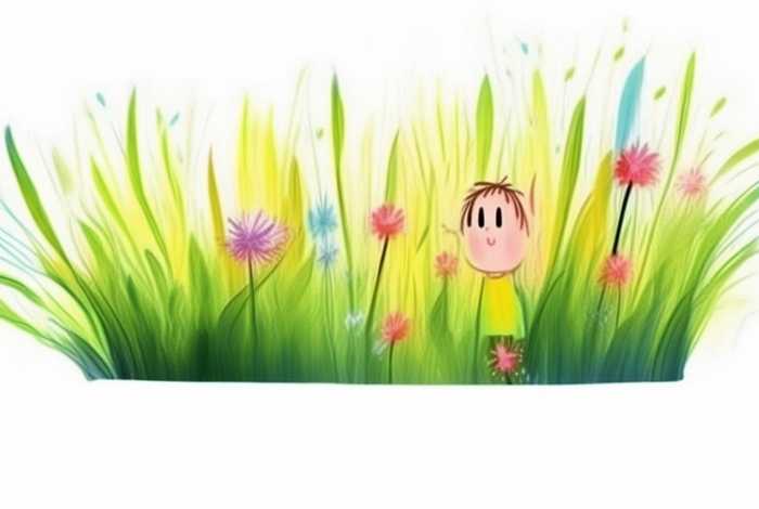 儿童小草图片；儿童小草图片简笔画