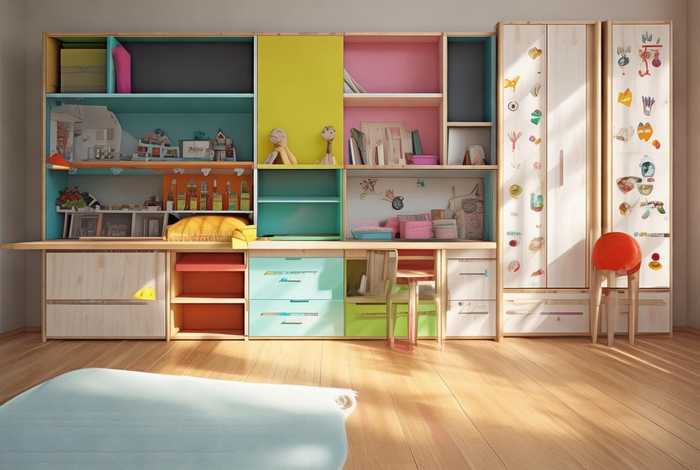 儿童房衣柜书桌一体效果图片大全集（儿童房衣柜书桌一体效果图片大全集高清）