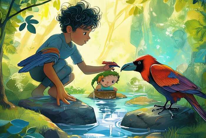 儿童睡前故事8-12岁彩色乌鸦，2一5岁睡前小故事乌鸦喝水