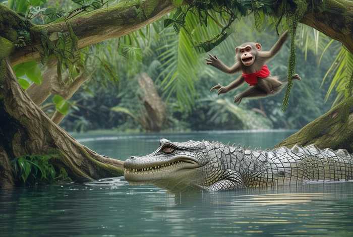 monkey绘本 - the monkey and the crocodile绘本