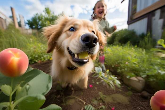 儿童故事狗吃桃子；狗狗偷吃桃子