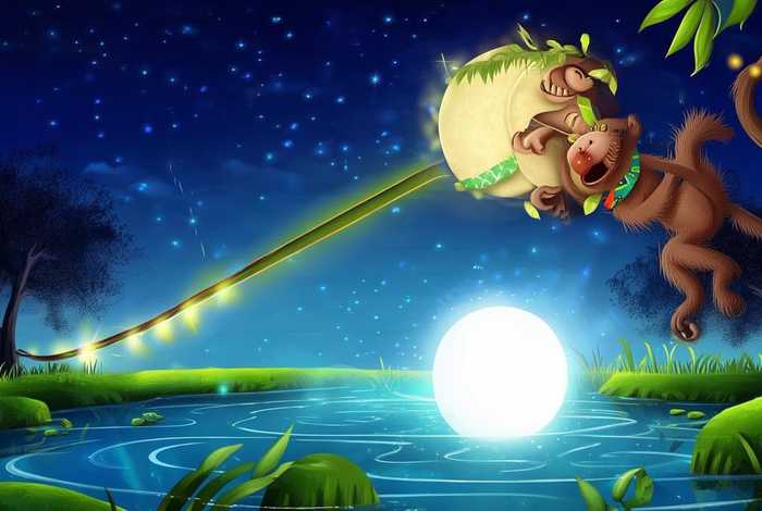儿童短故事1分钟 - 儿童短故事1分钟猴子捞月亮