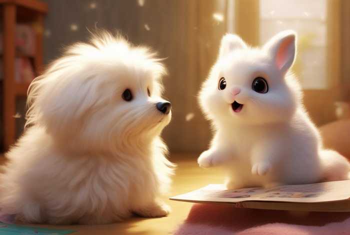 儿童故事爱听话的小白狗，爱听故事的小白兔的视频