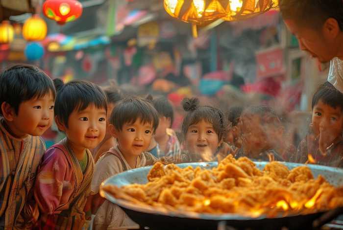 儿童动画油饼故事，小小孩的春天炸油饼故事