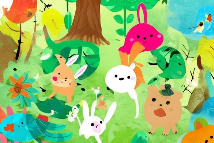 儿童故事动物插图；幼儿动物故事简笔画