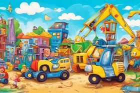 儿童工程车绘本故事、工程车的绘本故事
