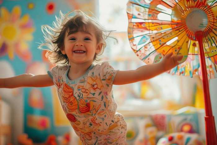 儿童关于风扇的视频 - 幼儿玩风扇的视频