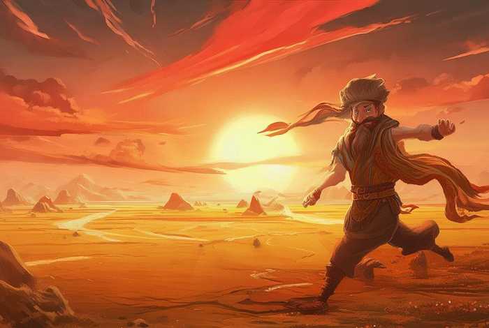 儿童睡前故事书夸父追日（老故事绘本-夸父追日书籍）