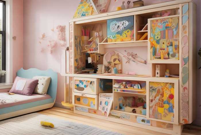 儿童房衣柜书桌一体效果图片大全集（儿童房衣柜书桌一体效果图片大全集高清）