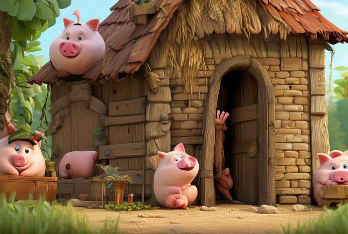 儿童故事动画视频三只小猪；幼儿故事三只小猪视频