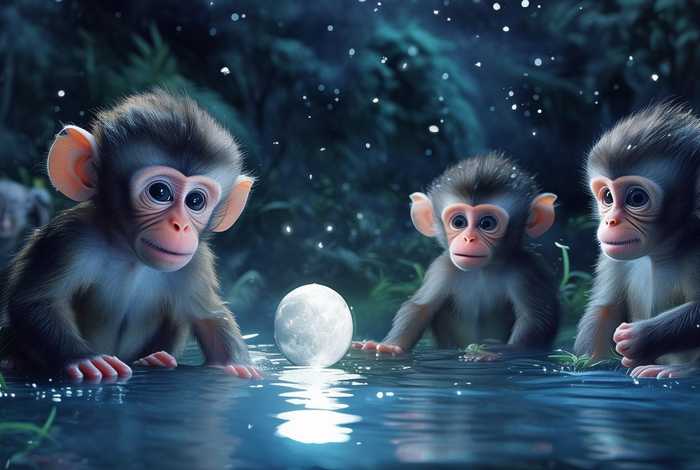 儿童故事3-6岁完整版小猴子捞月亮 宝宝睡前故事小猴子捞月亮朗诵版