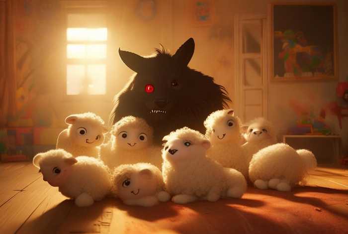 儿童故事大全100首狼和七只小羊 睡前故事幼儿故事大全狼和七只小羊