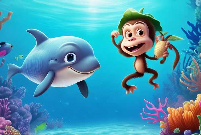 儿童故事猴子和海豚、猴子和海豚寓言故事