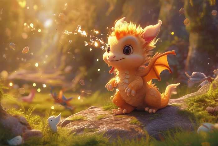 不会着火的儿童故事 - 不会喷火的小火龙故事