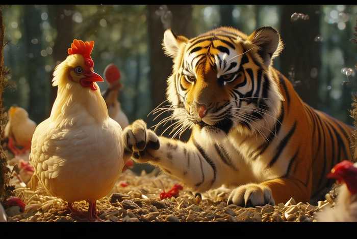 儿童睡前故事老虎吃东西 - 睡前故事老虎吃鸡