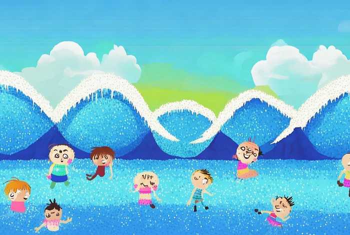 儿童浪花故事绘本、儿童浪花怎么画简笔画