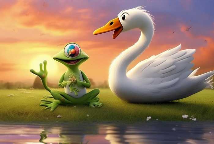 儿童故事青蛙与大雁；以大雁与青蛙为主题的儿童故事