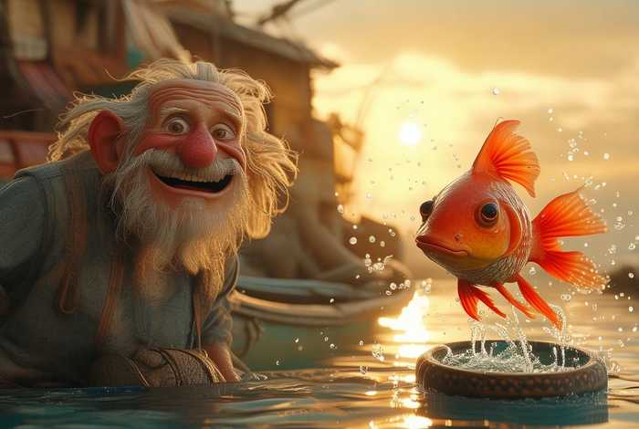 儿童故事金鱼和渔夫 - 渔夫和金鱼的故事儿歌