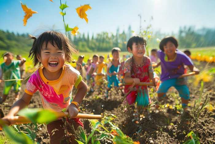 儿童故事绘画图片锄禾日当午、儿童故事锄禾日当午