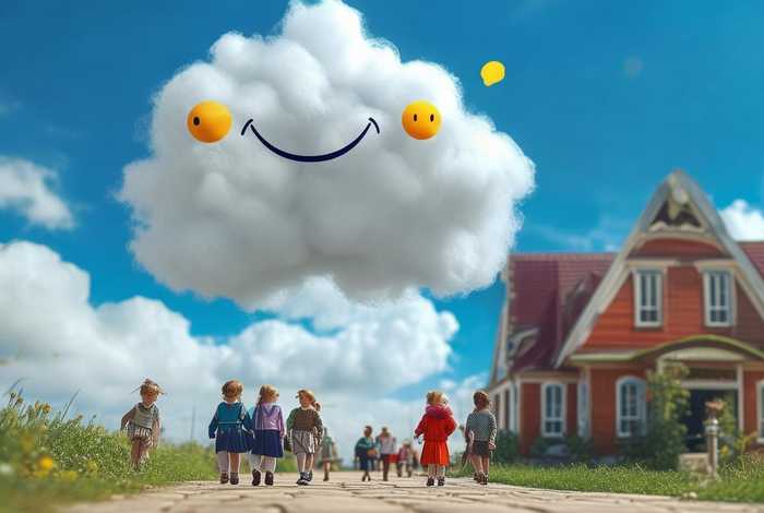 儿童故事小云朵，小云朵上小学故事