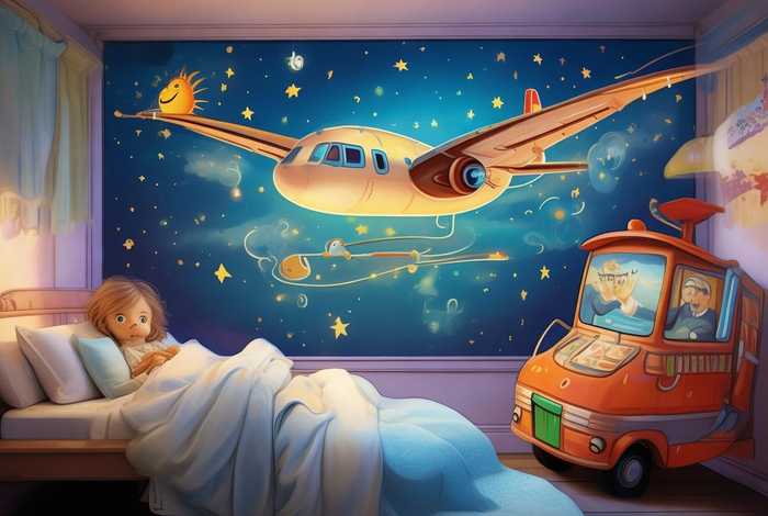 儿童睡前故事飞机和大巴车 - 大飞机故事睡前故事