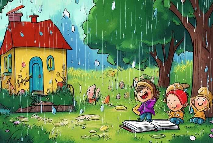 儿童故事下雨的影子，下雨的时候故事绘本