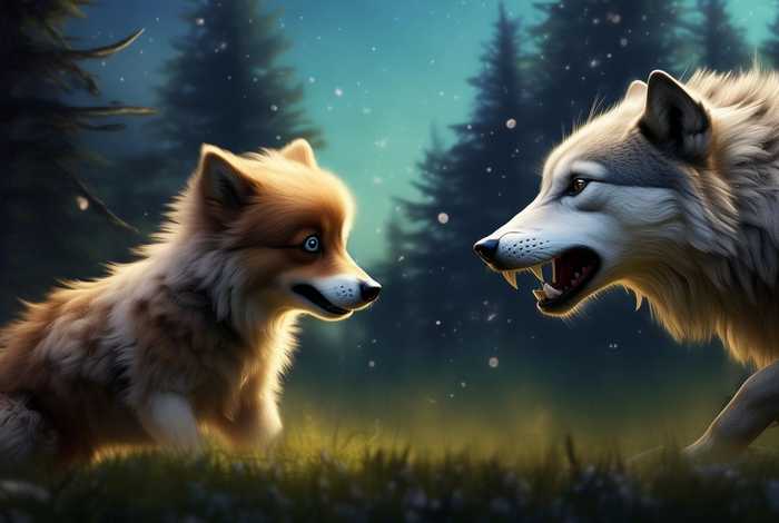 儿童睡前故事小花狗智斗大饿狼、小狗智斗大灰狼的故事