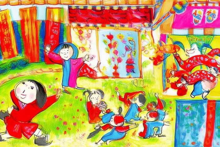 儿童年俗画简笔画彩色（儿童年俗画简笔画彩色大全）