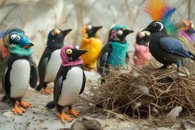 《meet the penguins》绘本故事；the messy magpie绘本