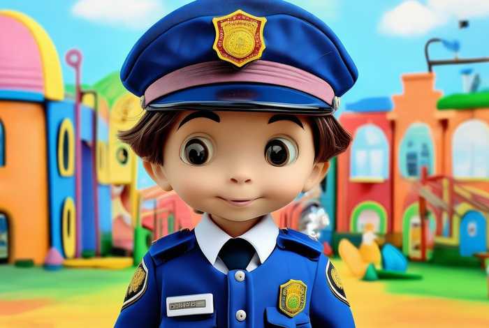 儿童警察简笔画涂色打印 儿童警察简笔画涂色打印图片