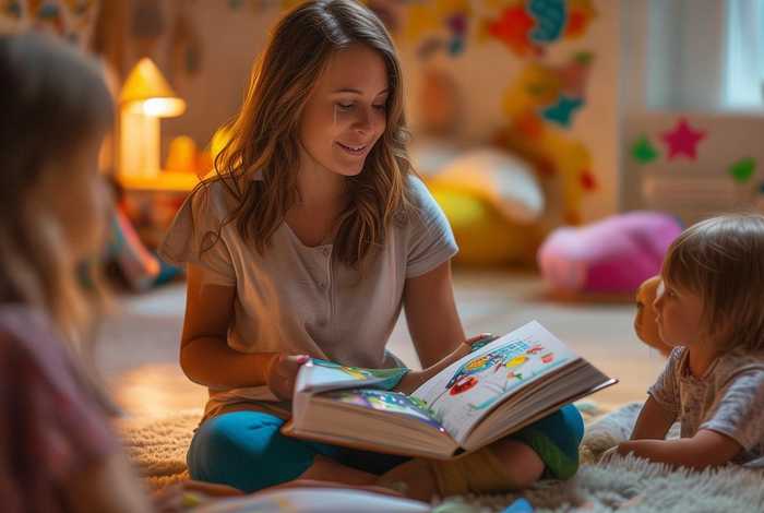 儿童睡前故事老师 幼儿园老师讲睡前故事