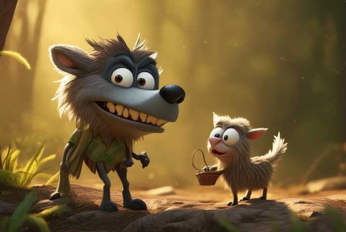 儿童故事大灰狼和小山羊 大灰狼和一只小山羊的故事