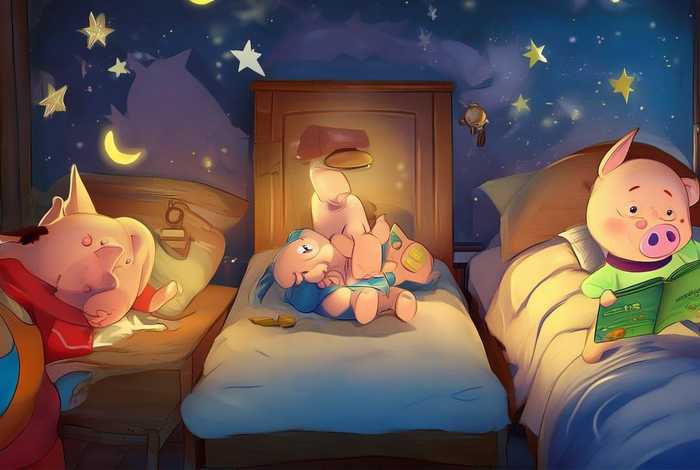 儿童睡前故事中文版三只小猪，少儿睡前故事365三只小猪