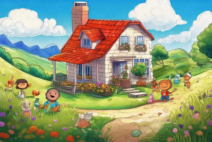 儿童画我的家（儿童画我的家乡图片）