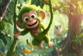 不听话的小猴子故事；不听话的小猴子故事图片