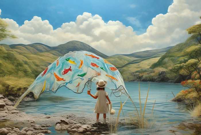 《撒网》绘本故事；《撒网》绘本故事图片