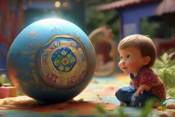 儿童会讲故事的球、会讲故事的小朋友很棒哦