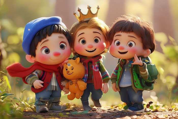 儿童三个好朋友的故事；三个好朋友的故事配图