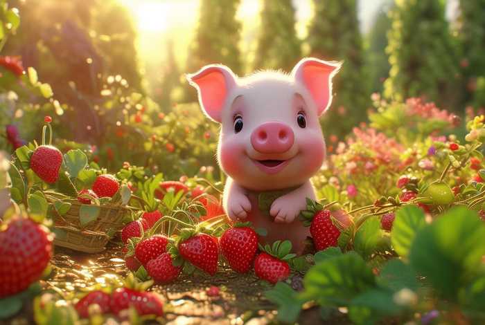 儿童故事小猪搬草莓、小猪的草莓故事 儿童故事小猪搬草莓、小猪的草莓故事